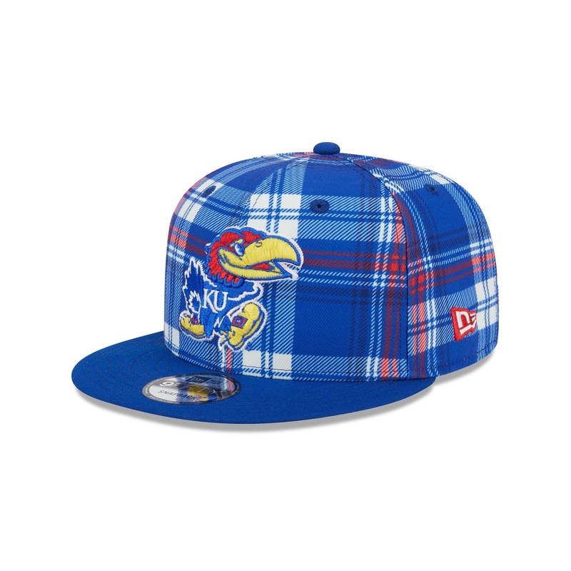 Kansas Jayhawks Plaid 9FIFTY Snapback Hat One Size