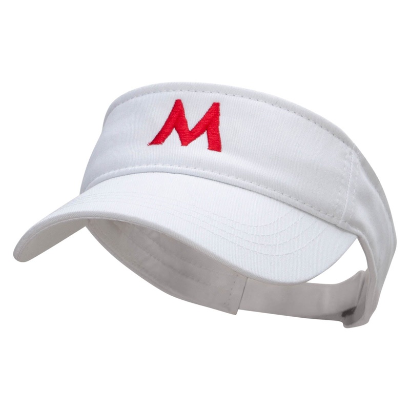 Mario World Logo Embroidered Brushed Sports Visor White One Size