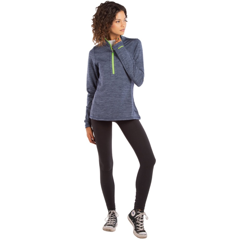 Reebok Circuit Ladies Reversible Quarter Zip Pullover 7439 Heather Blue SM