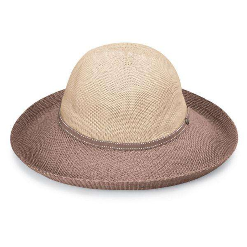 Victoria Two Toned Golf Hat – Wallaroo Hats Beige/Mocha M/L (58 cm)