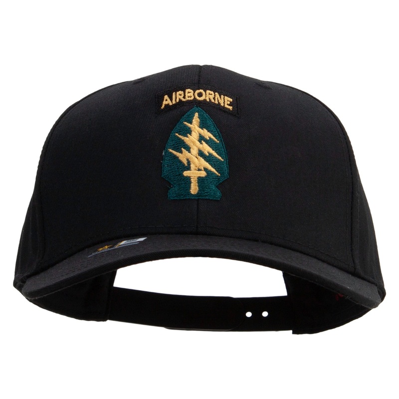 1st Special Forces Command Embroidered Solid Cotton Twill Pro Style Cap Black One Size
