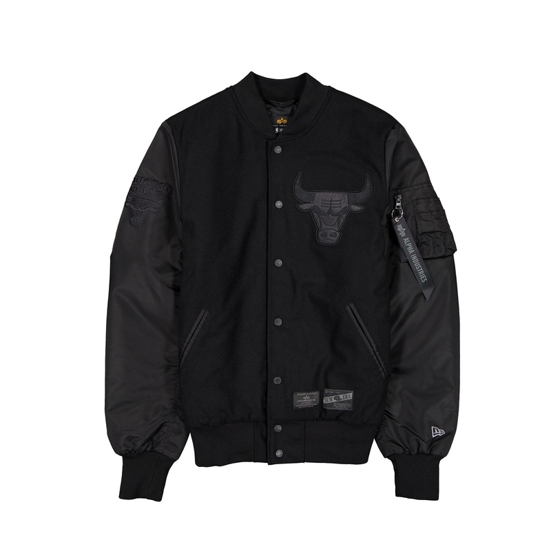 Alpha Industries x Chicago Bulls MA-1 Wool Varsity Jacket Black S