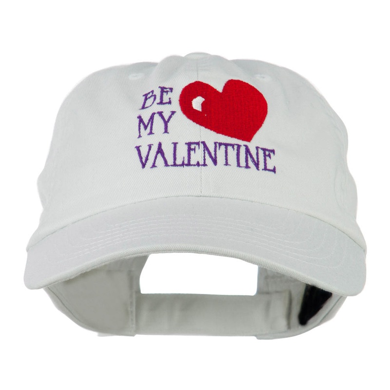 Be My Valentine Embroidery Cap White One Size