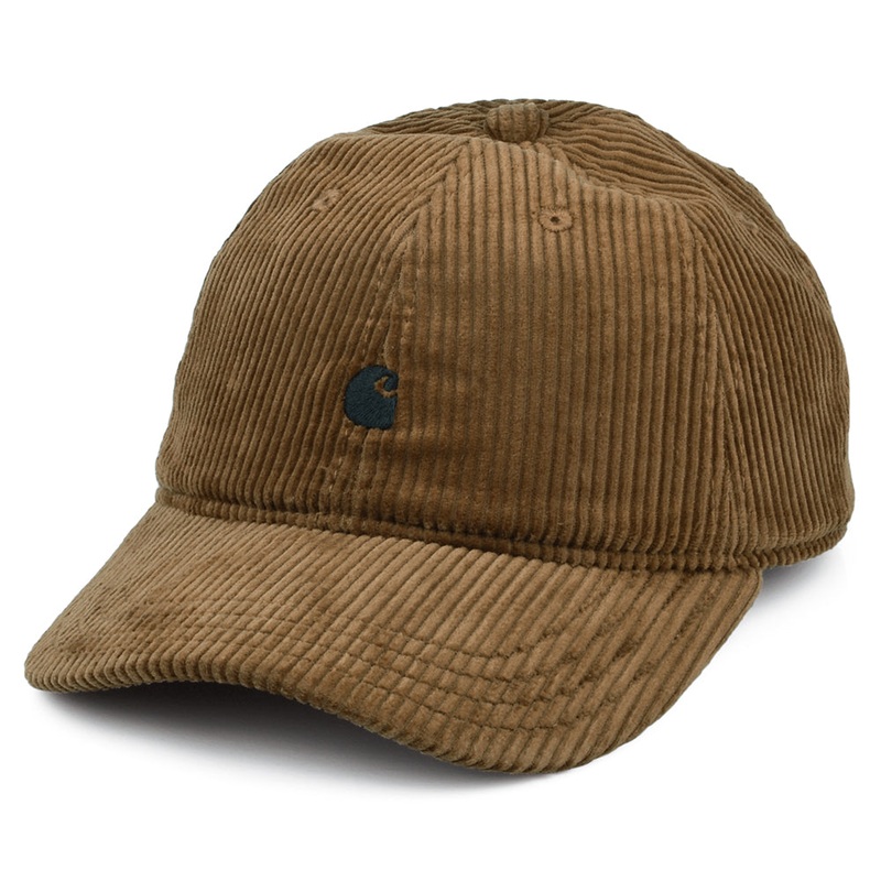 Carhartt WIP Hats Harlem Corduroy Baseball Cap – Brown-Black Adjustable