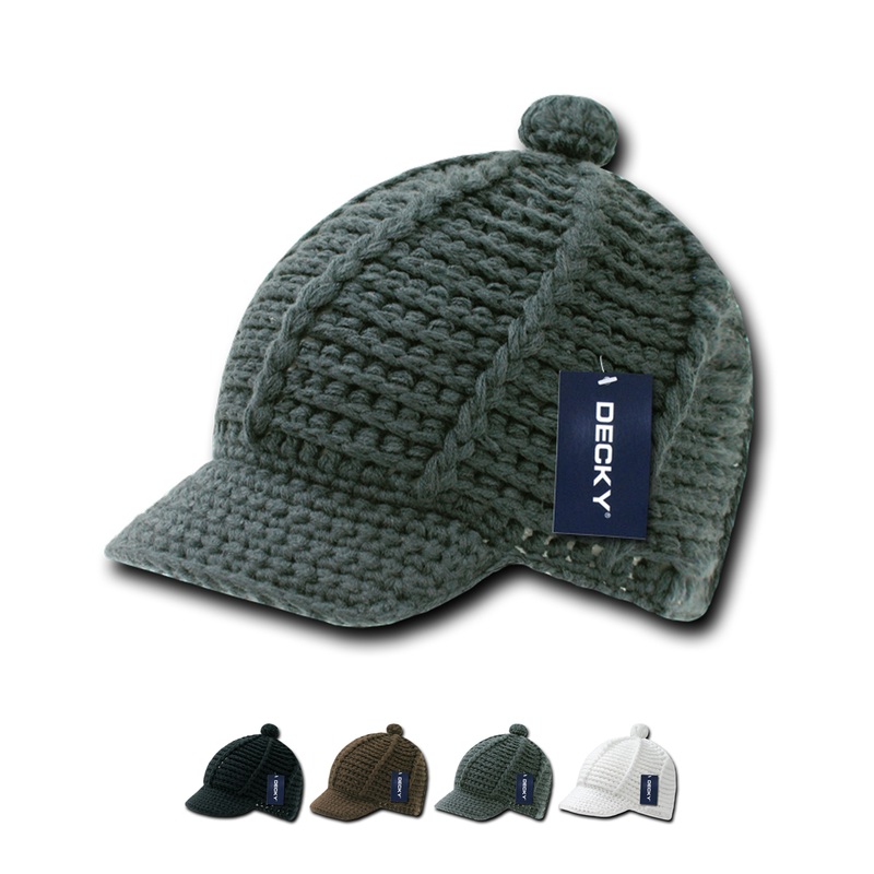 Decy 624 Reggae Cap, Knit Beanie Hat Black