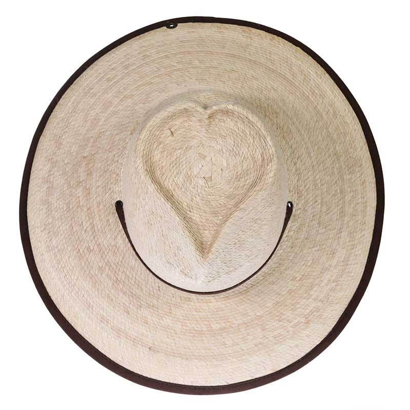 Have a Heart Palm Hat with Suede Edge Brim – Peter Grimm Headwear Natural Palm Large (59 cm)