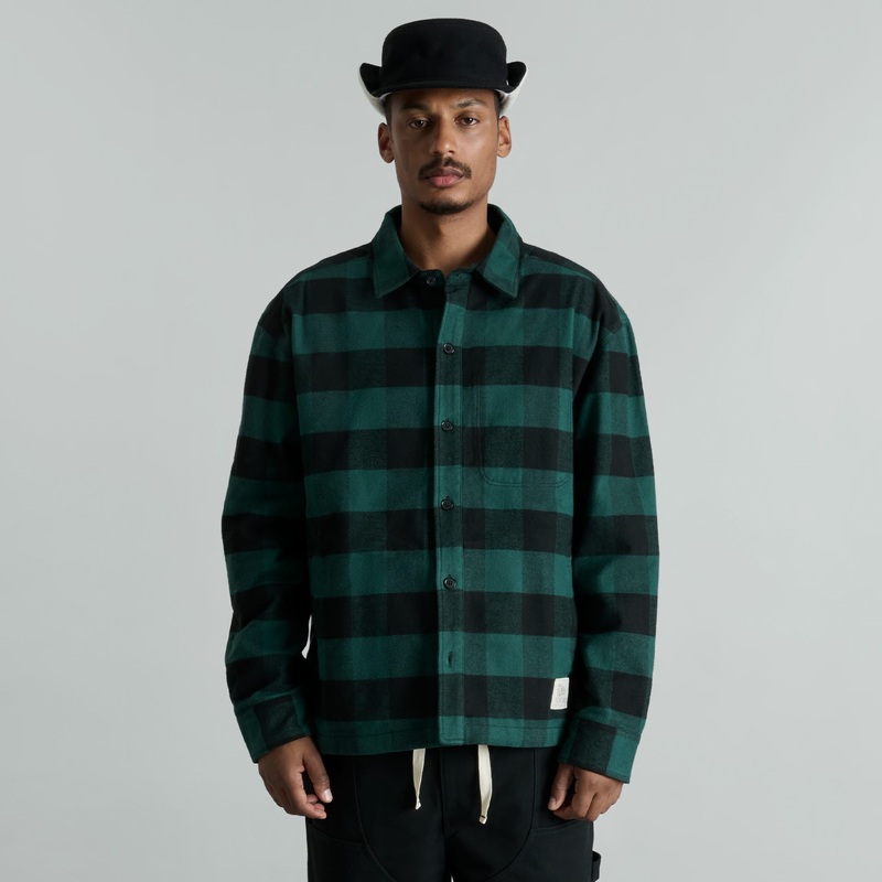Lumber Plaid Kelly Green Shirt Jacket S