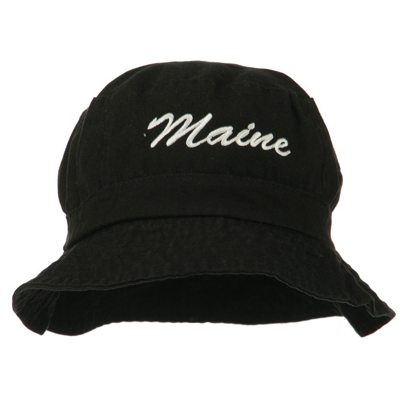 Maine Embroidered Bucket Hat Black One Size