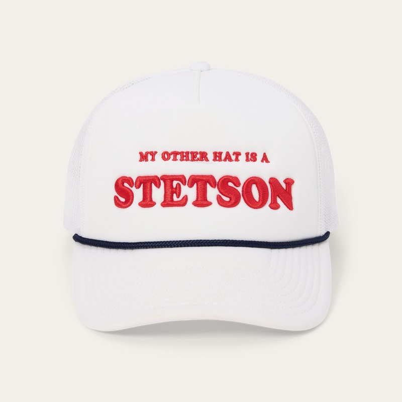 My Other Hat Is A Stetson Trucker Cap White O/S