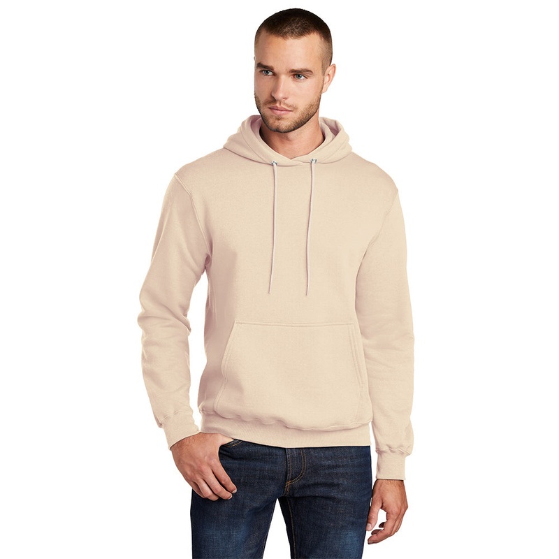 Port & Company PC78H Core Fleece Pullover Hooded Sweatshirt – Creme Creme S