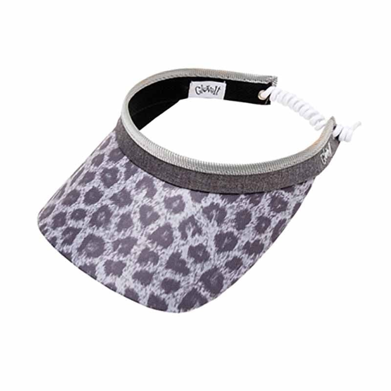 Snow Leopard Golf Sun Visor with Coil Lace by GloveIt Grey