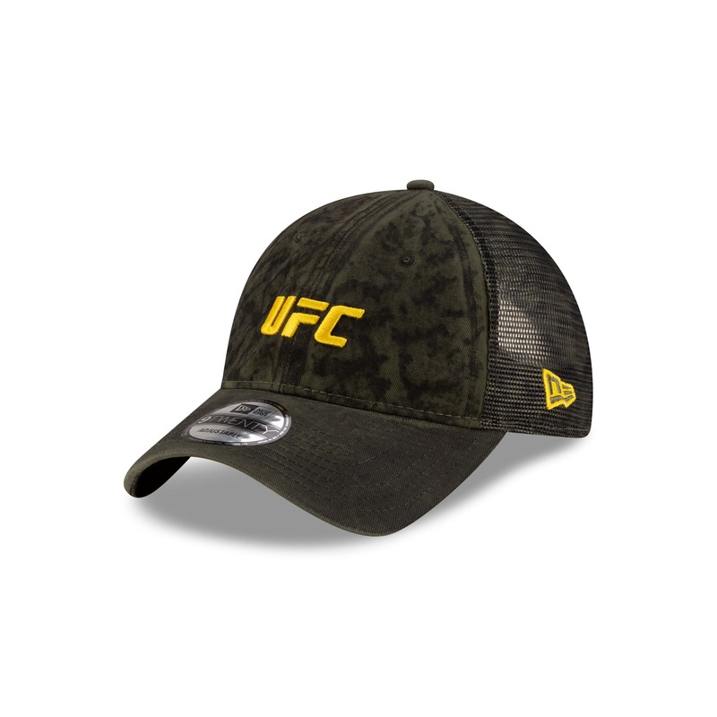 UFC Oil Wash Olive 9TWENTY Trucker Hat One Size
