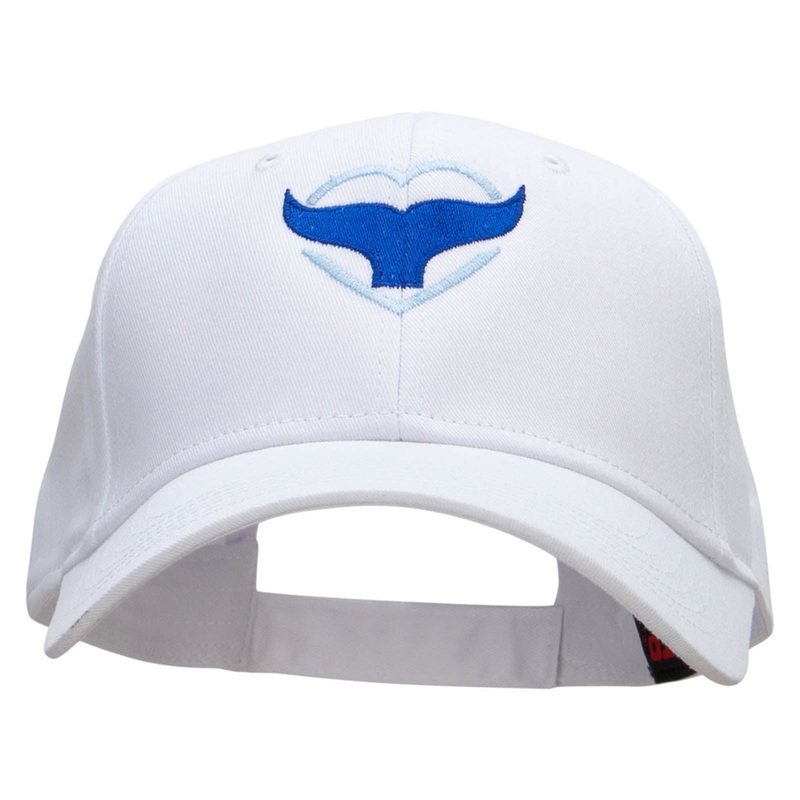 Whale Heart Embroidered Low Profile Cap White One Size