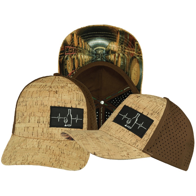 Wine Hat – Trucker Hat – Cork – Brown – Laser Mesh