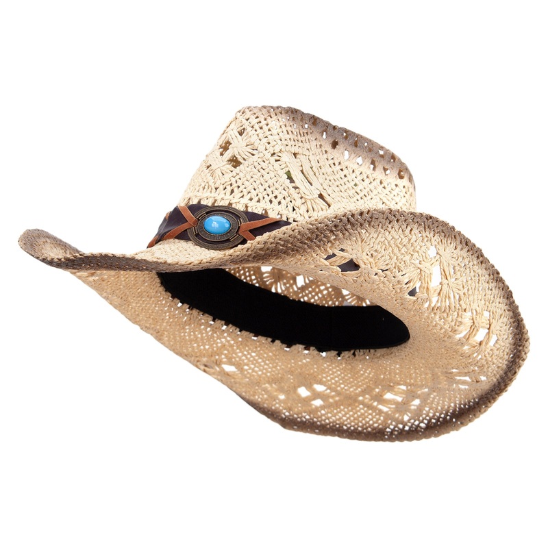 Woven Paper Cowboy Hat Natural One Size