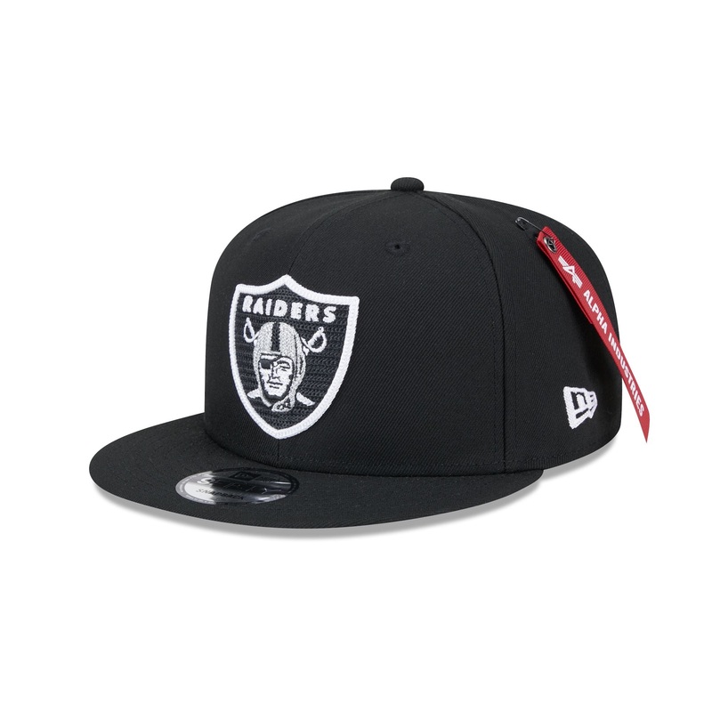 Alpha Industries x Las Vegas Raiders Black 9FIFTY Snapback Hat One Size