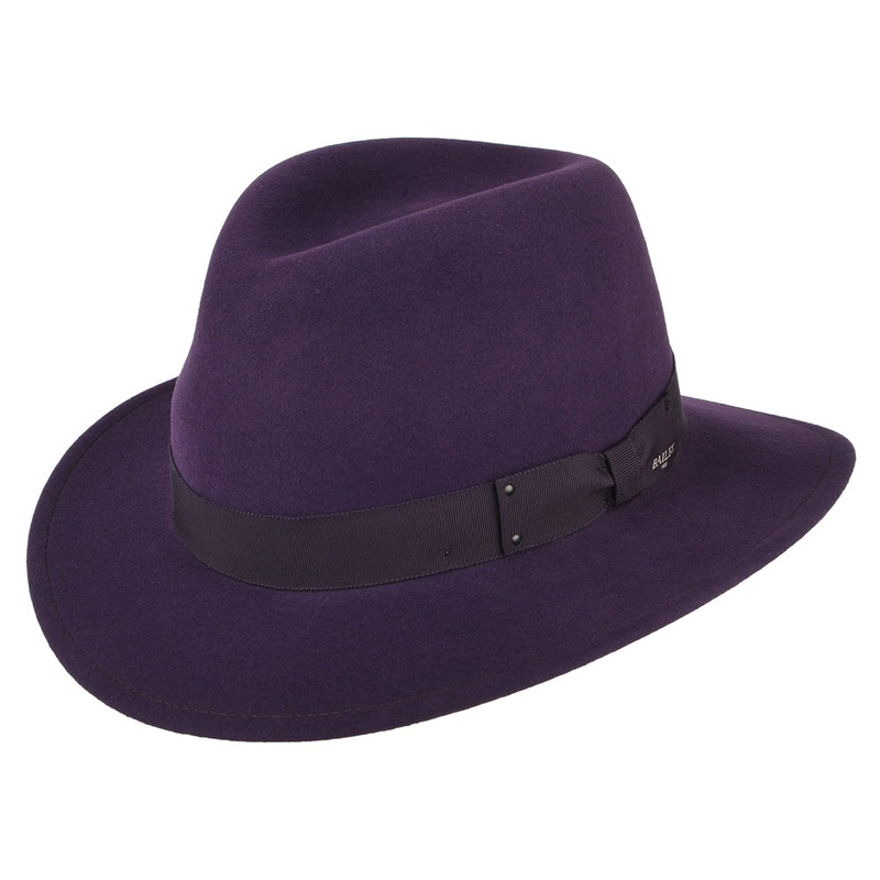 Bailey Hats Curtis Crushable Water Repellent Wool Felt Fedora Hat – Purple S