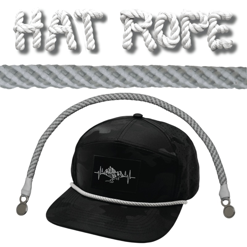 Hat Rope – Gray / White – Spiral