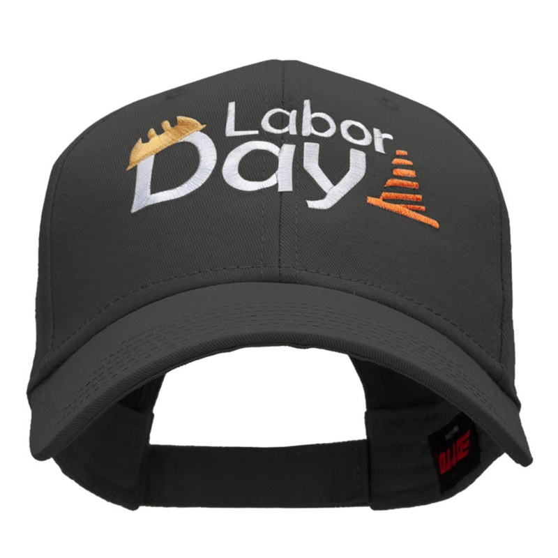 Labor Day Workers Embroidered Solid Cotton Twill Low Profile Strap Cap Charcoal One Size