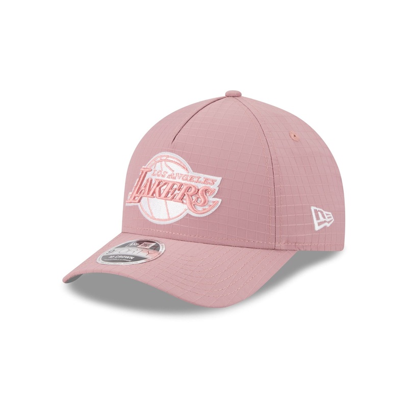 Los Angeles Lakers Pink Ripstop 9FORTY M-Crown A-Frame Snapback Hat One Size