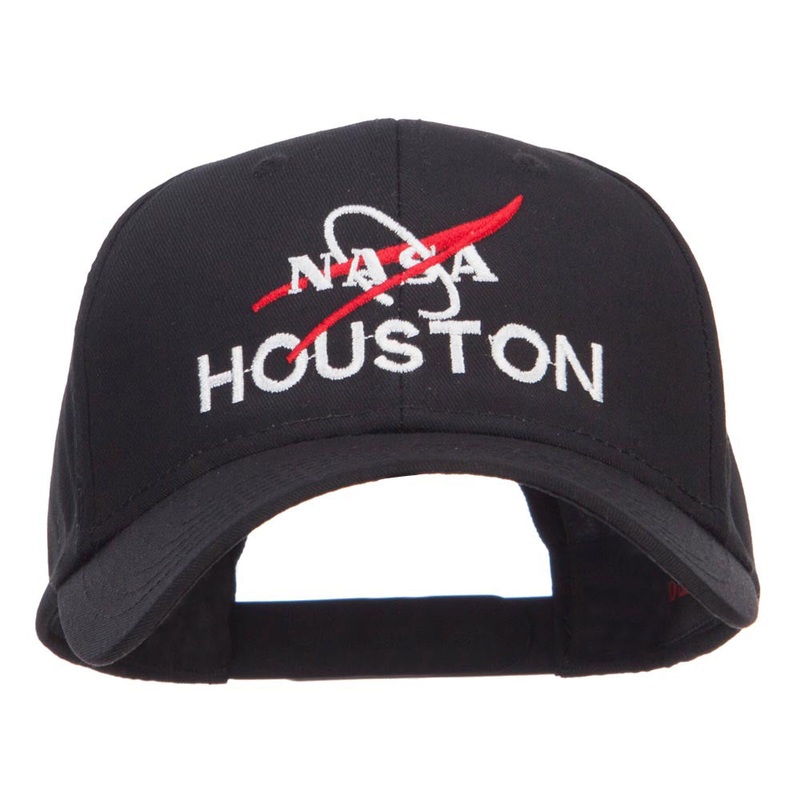 NASA Houston Embroidered Cotton Twill Cap Black One Size