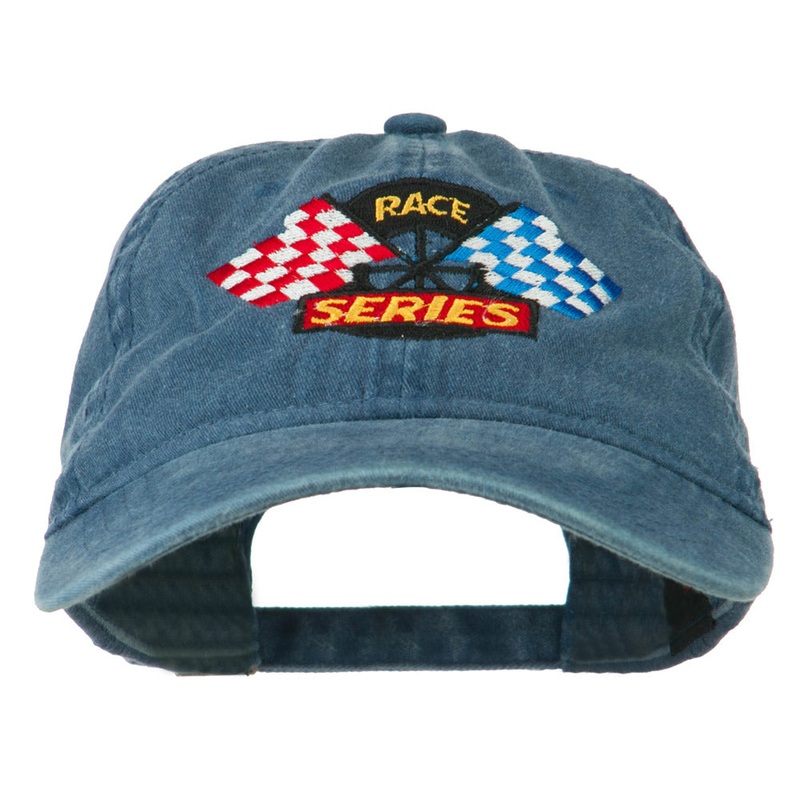 Race Series Flags Embroidered Washed Cap Navy One Size