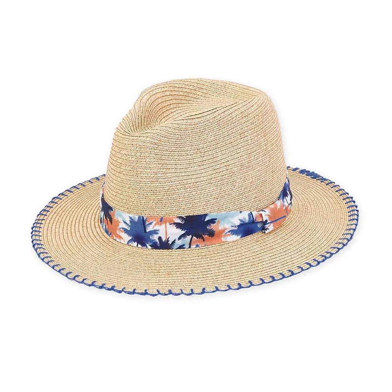 Small Heads Straw Safari Hat with Palm Tree Band – Sunny Dayz Natural Small (54 cm)