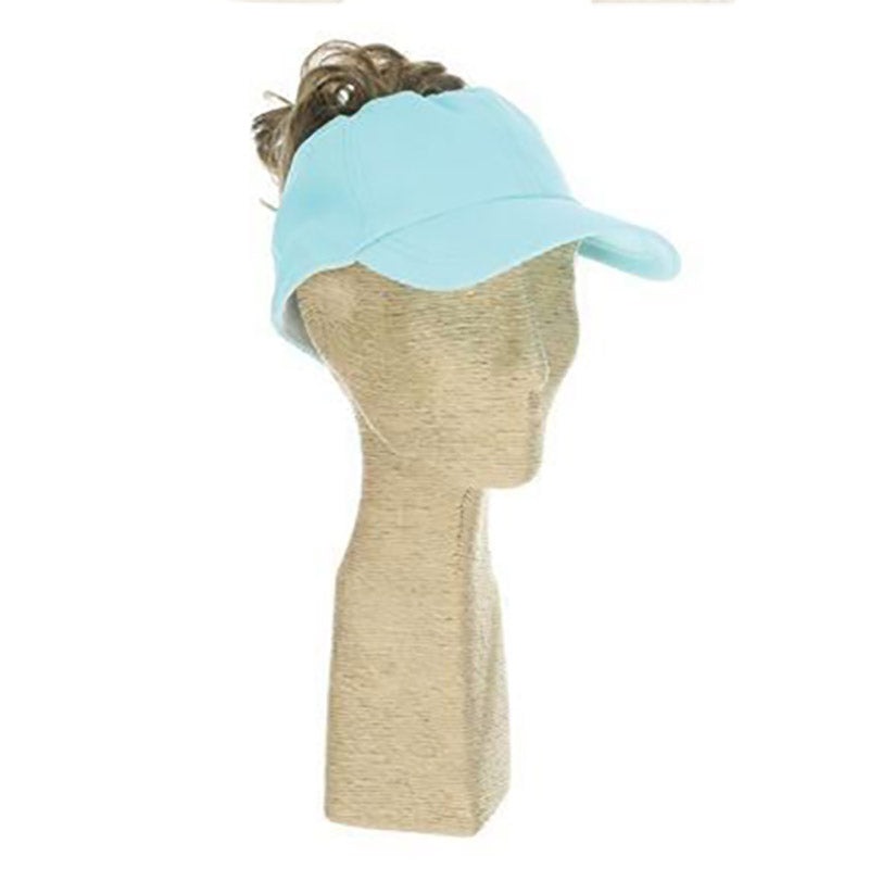 Swimsuit Fabric Ponytail Baseball Cap – DPC Hats Aqua
