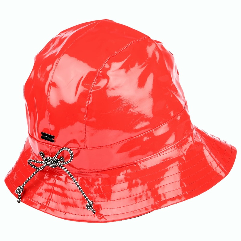 Betmar Hats Rachel Vinyl Bucket Hat – Scarlet 1-Size
