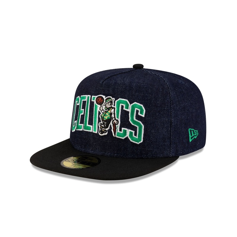 Boston Celtics Navy Denim 59FIFTY A-Frame Fitted Hat 7