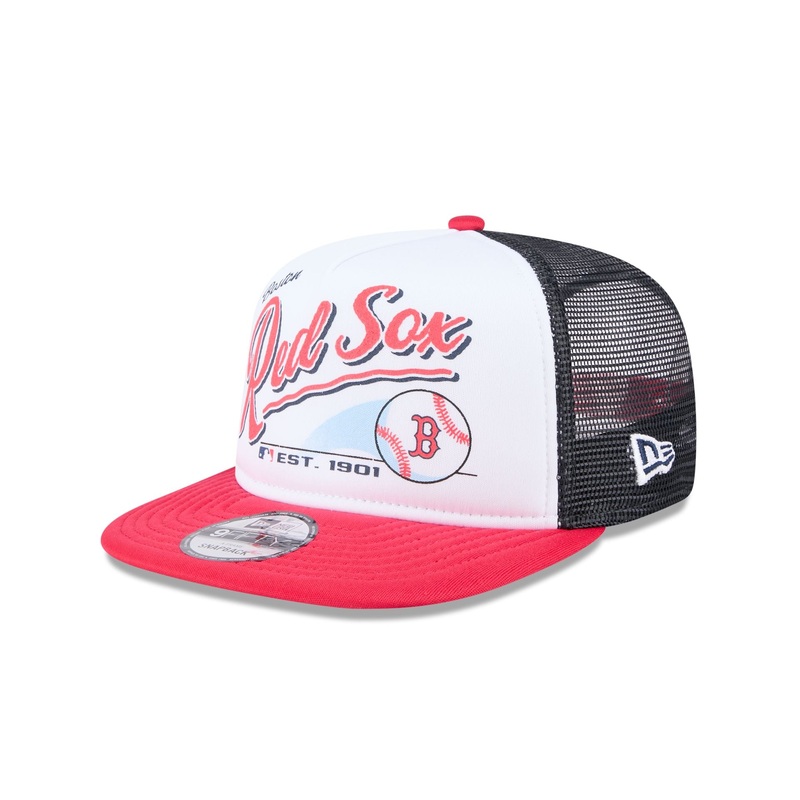 Boston Red Sox Retro Script 9FIFTY A-Frame Trucker Hat One Size
