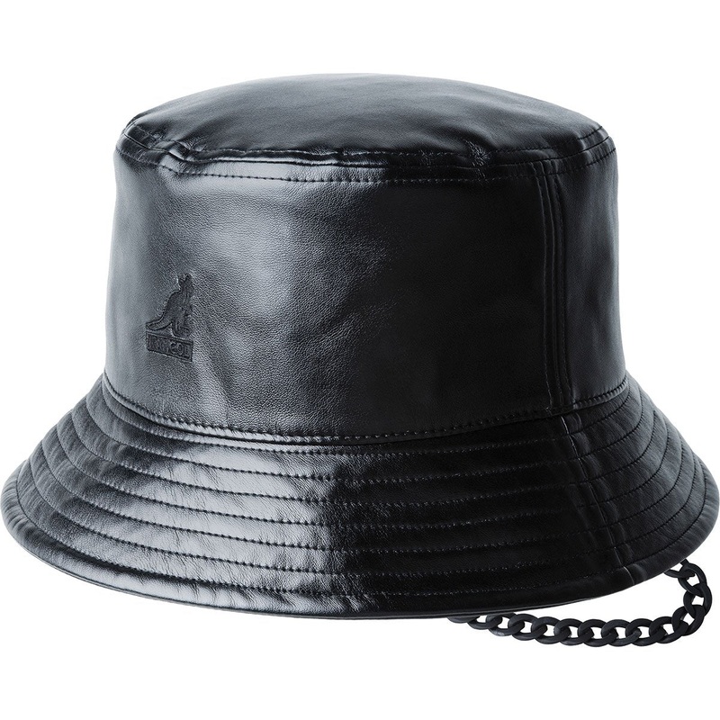 Chain Faux Leather Bucket Black/Black S