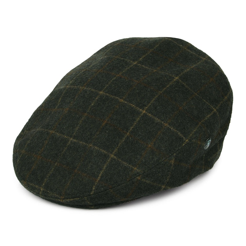 City Sport Loden Wool Windowpane Flat Cap – Moss S