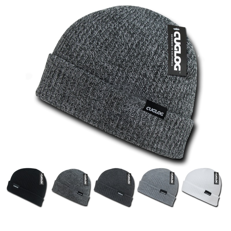Halla Beanie, Knit Cap, Cable Knitted with Cuff – Cuglog K017 Black