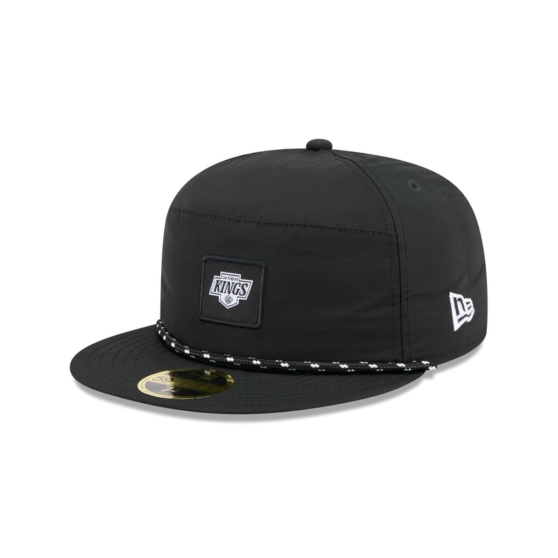 Los Angeles Kings Black Poly Rope Split Panel 59FIFTY Fitted Hat 7