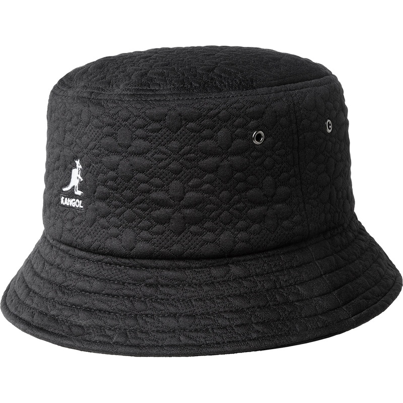 Multi Quilt Earflap Bucket Black Floral S