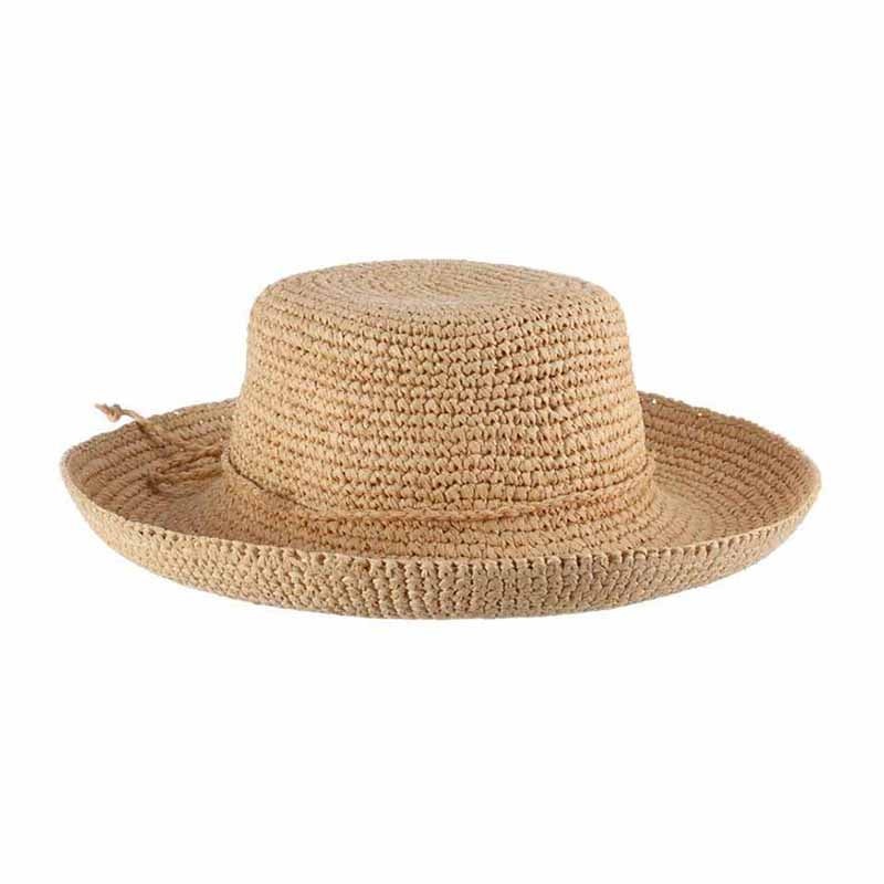 Petite Crocheted Raffia Up Brim Hat – San Diego Hat Natural Small