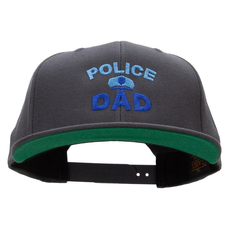 Police Dad Embroidered Wool Blend Prostyle Snapback Dk Grey One Size