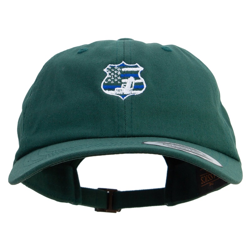 Police Sign with Gun Embroidered Dad Style Unstructured Low Profile 6 panel Cotton Cap Spruce One Size