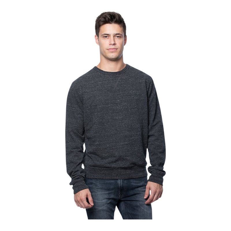 Royal Apparel 42108 Unisex Eco Triblend French Terry Crewneck Made in USA Eco Tri Charcoal XS