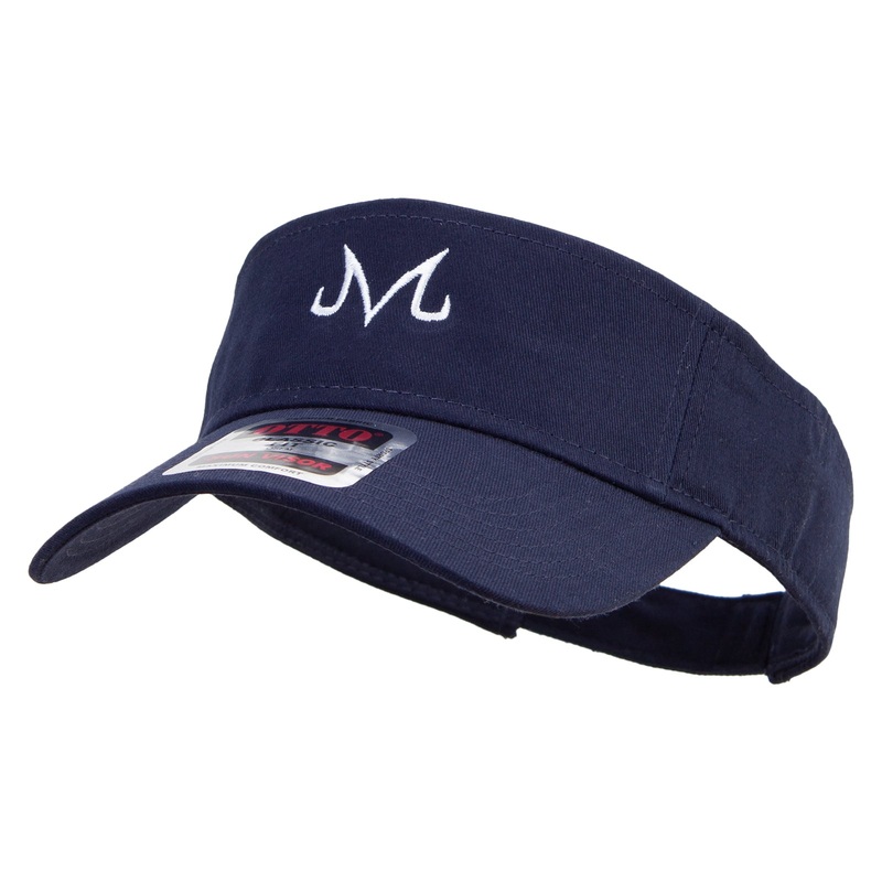 Artistic M Logo Embroidered Cotton Twill Sun Visor Navy One Size