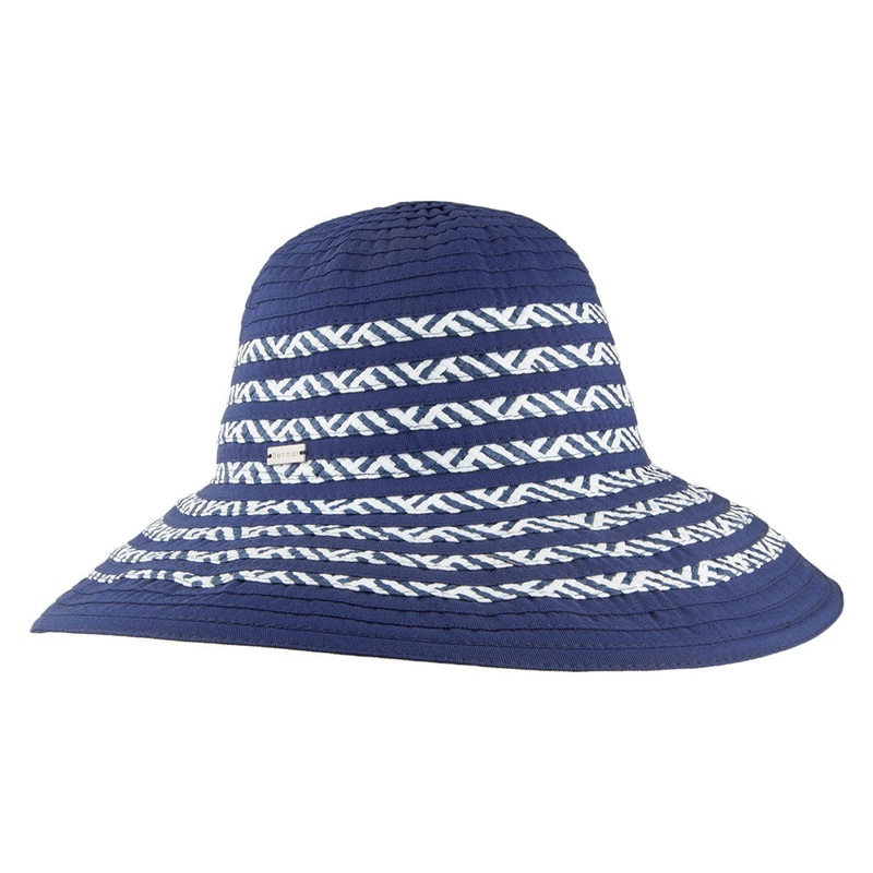 Betmar Hats Corsica Sun Hat – Navy-White 1-Size