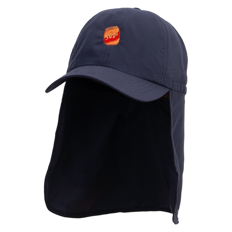 Canned Fizzy Soda Embroidered Flap Hats Navy One Size