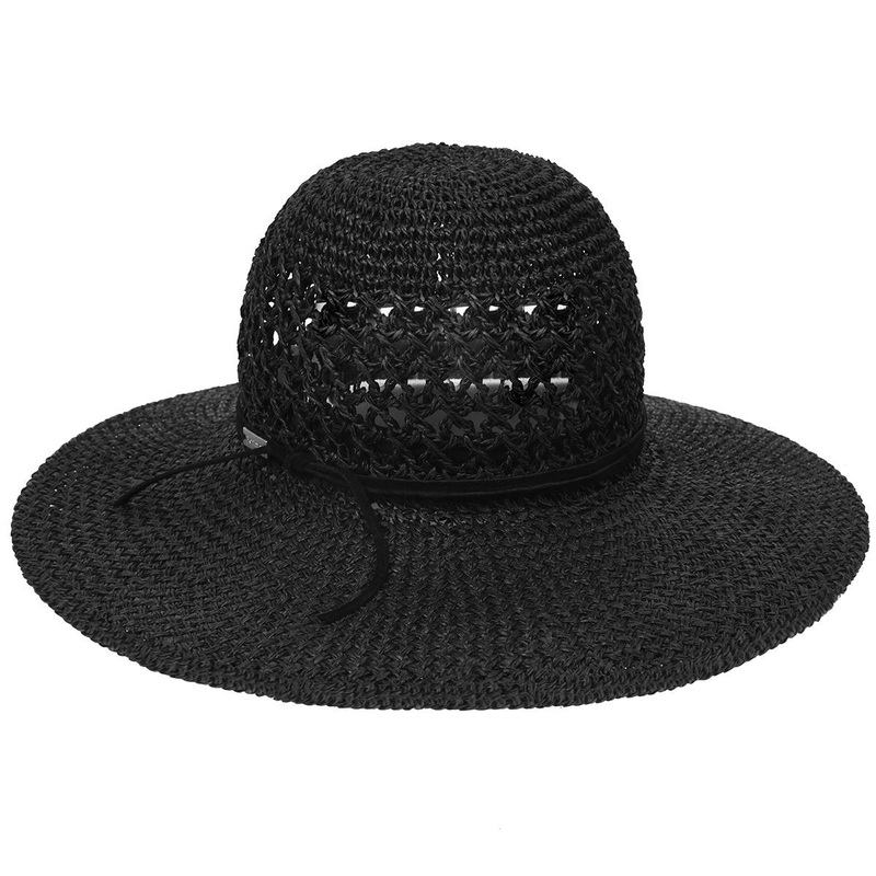 Coretta Wide Brim Floppy Hat Black S