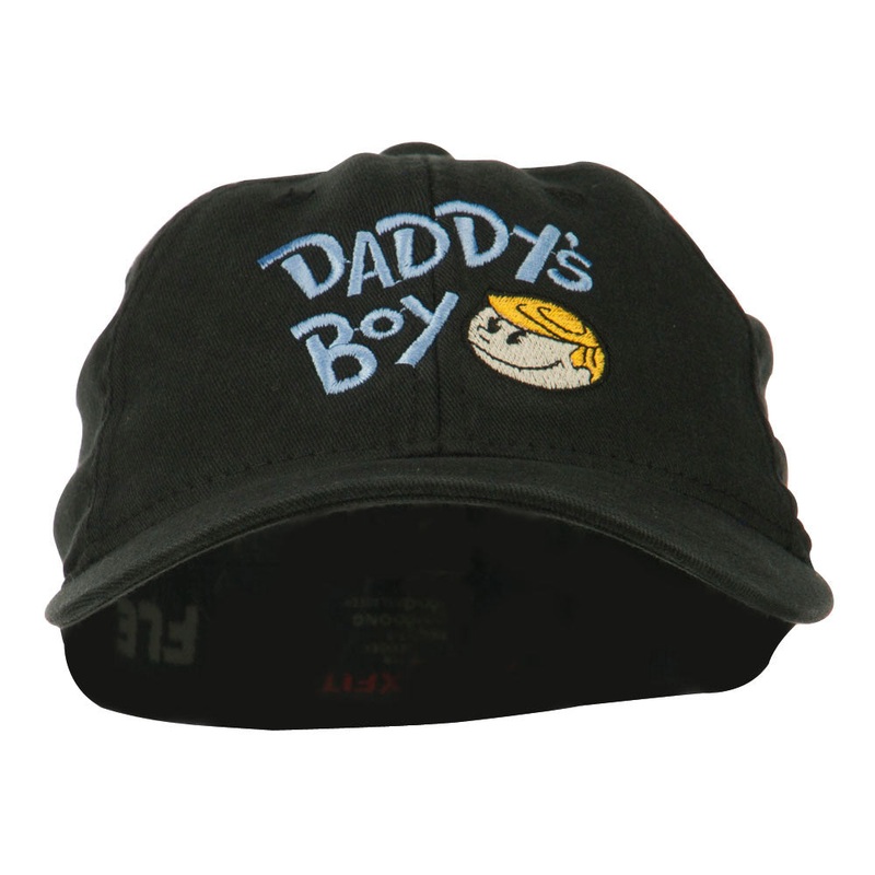 Daddy’s Boy Embroidered Youth Flexfit Garment Washed Cap Black One Size