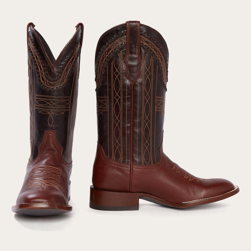 Denver Brown Goat Hand Stitched Cowboy Boot Brown 7 D