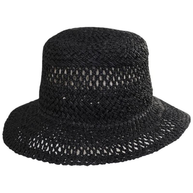 In The Clouds Toyo Straw Bucket Hat BLACK ONE SIZE FITS MOST