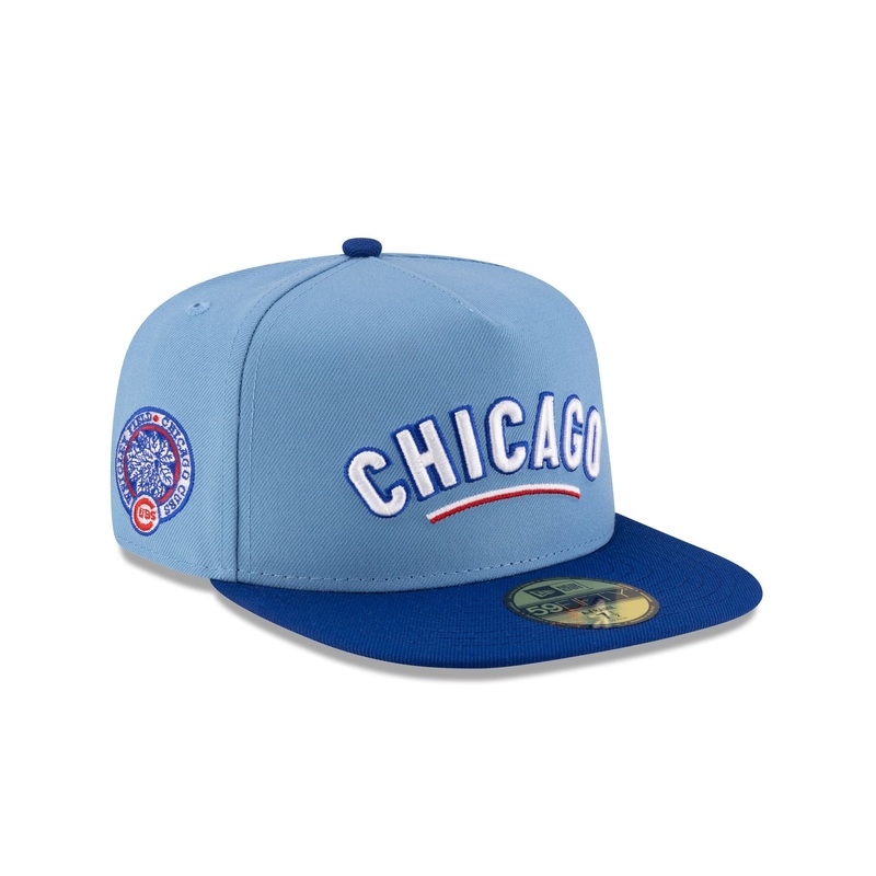 Just Caps Sky Blue Chicago Cubs 59FIFTY A-Frame Fitted Hat 7