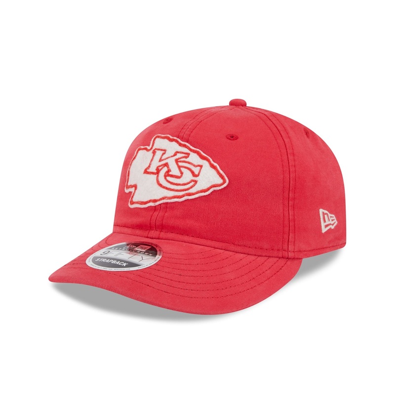 Kansas City Chiefs Canvas Felt Retro Crown 9FIFTY Strapback Hat One Size