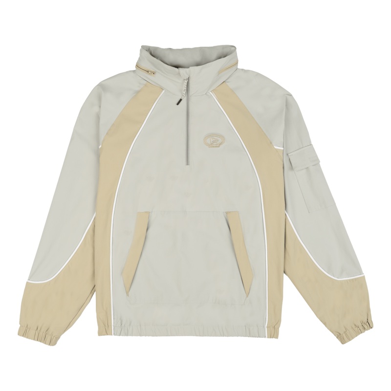 New Era Branded Retro-Tech NE2K Mirage Gray Half-Zip Track Pullover S